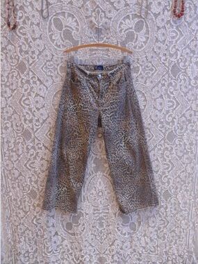 GAP Leopard Print Wide Leg Stretch Jeans